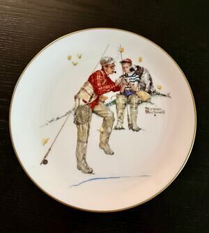Gorham “Summer - Trout Dinner" Norman Rockwell collector plate.